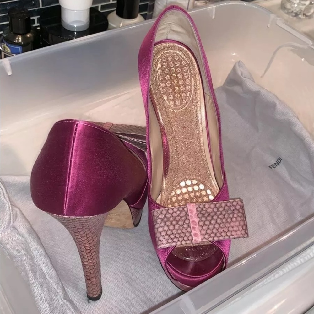 Fendi Pink Satin x Python